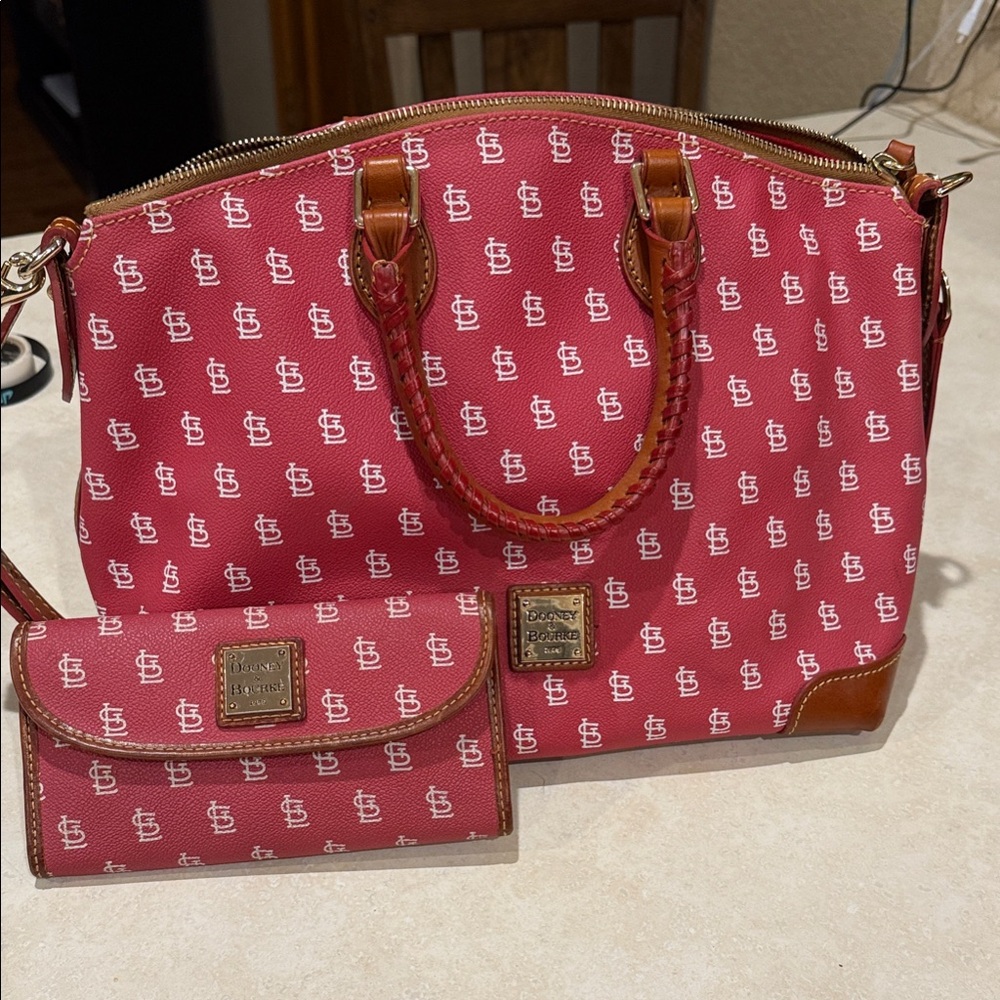 St. Louis Cardinals Dooney & Bourke Red Satchel Bag with matching wallet